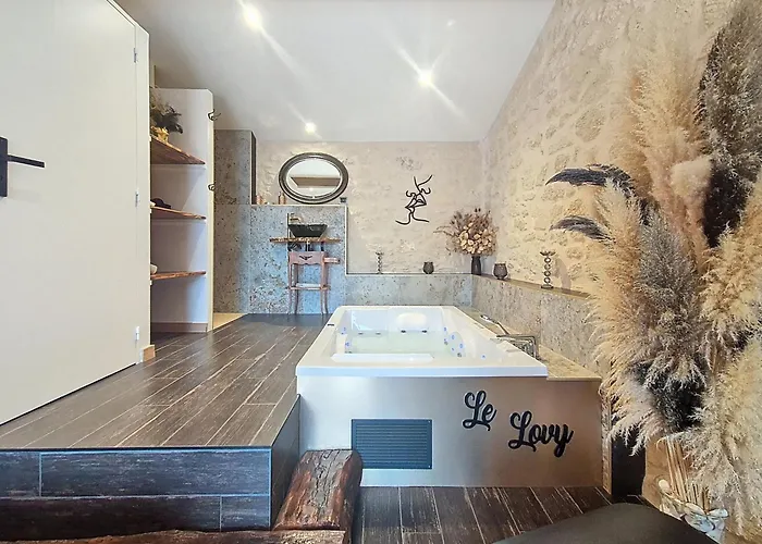 Le Lovy , Independant Avec Jacuzzi 아파트 Cubnezais